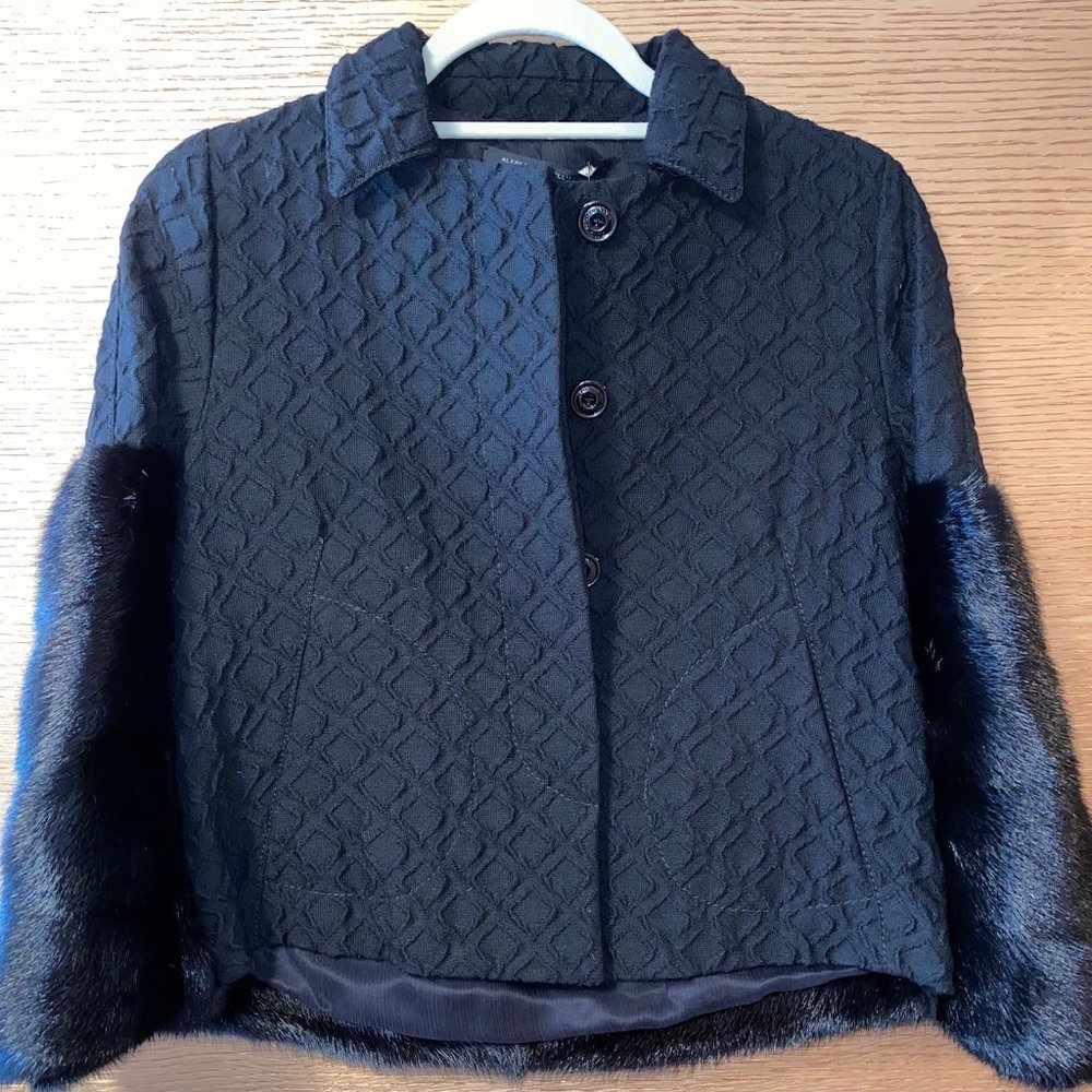 ALLESANDRO DELL 'ACQUA BLACK JACKET MINK FUR